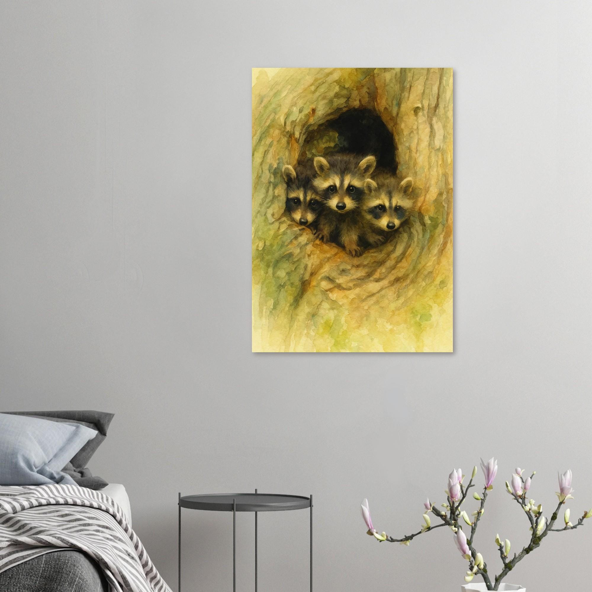 Cute and Funny Raccoon Poster, Wall Art, Gift Idea, Animal Picture ...