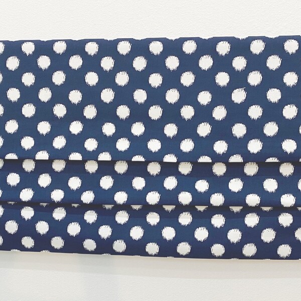 Faux Roman Shade Valance / Navy Blue White Polka-Dots Window Valance / Lined / Cotton Fabric / Custom Order