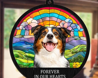 Personalized Dog Portrait Suncatcher, Custom Pet Memorial Photo Keepsake, Dog Loss Keepsake, Pet Loss Gift
