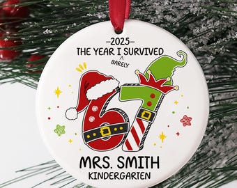 Personalized Teacher 67 Ornament, Funny Christmas Ornament, Appreciation Gift for Teacher 2025