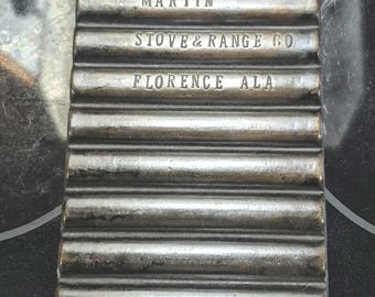 Martin stove and range. Cornstick pan.