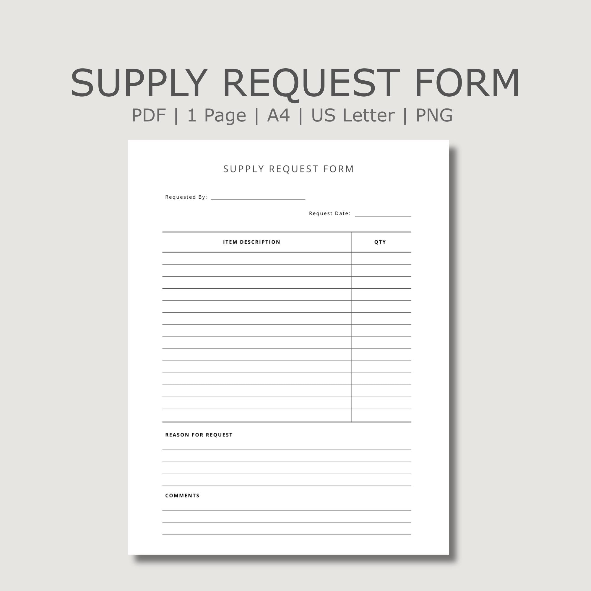 Office Supplies Request Form - Etsy Hong Kong