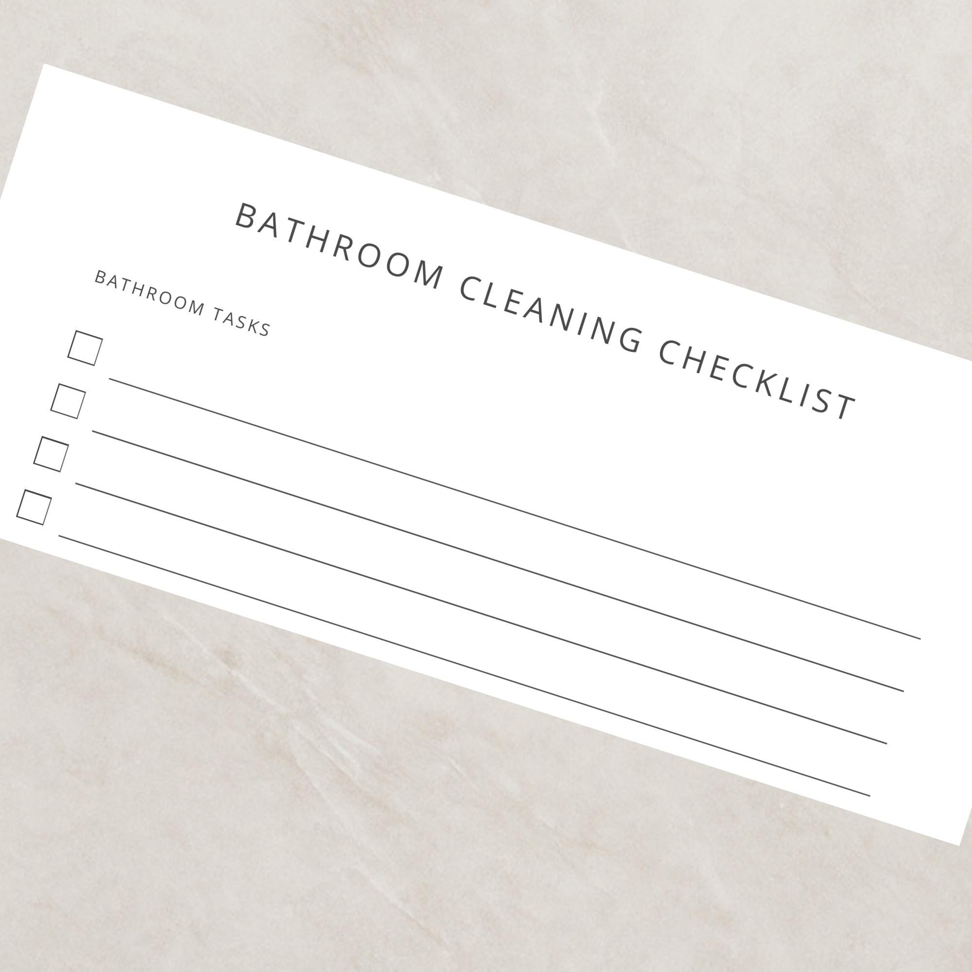 Printable Bathroom Cleaning Checklist – A4, US Letter, PNG 300 DPI ...