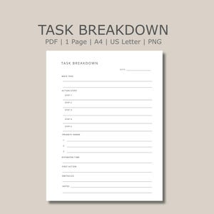Task Breakdown Planner Break Tasks Down Stop Overwhelm Get Clarity Fast