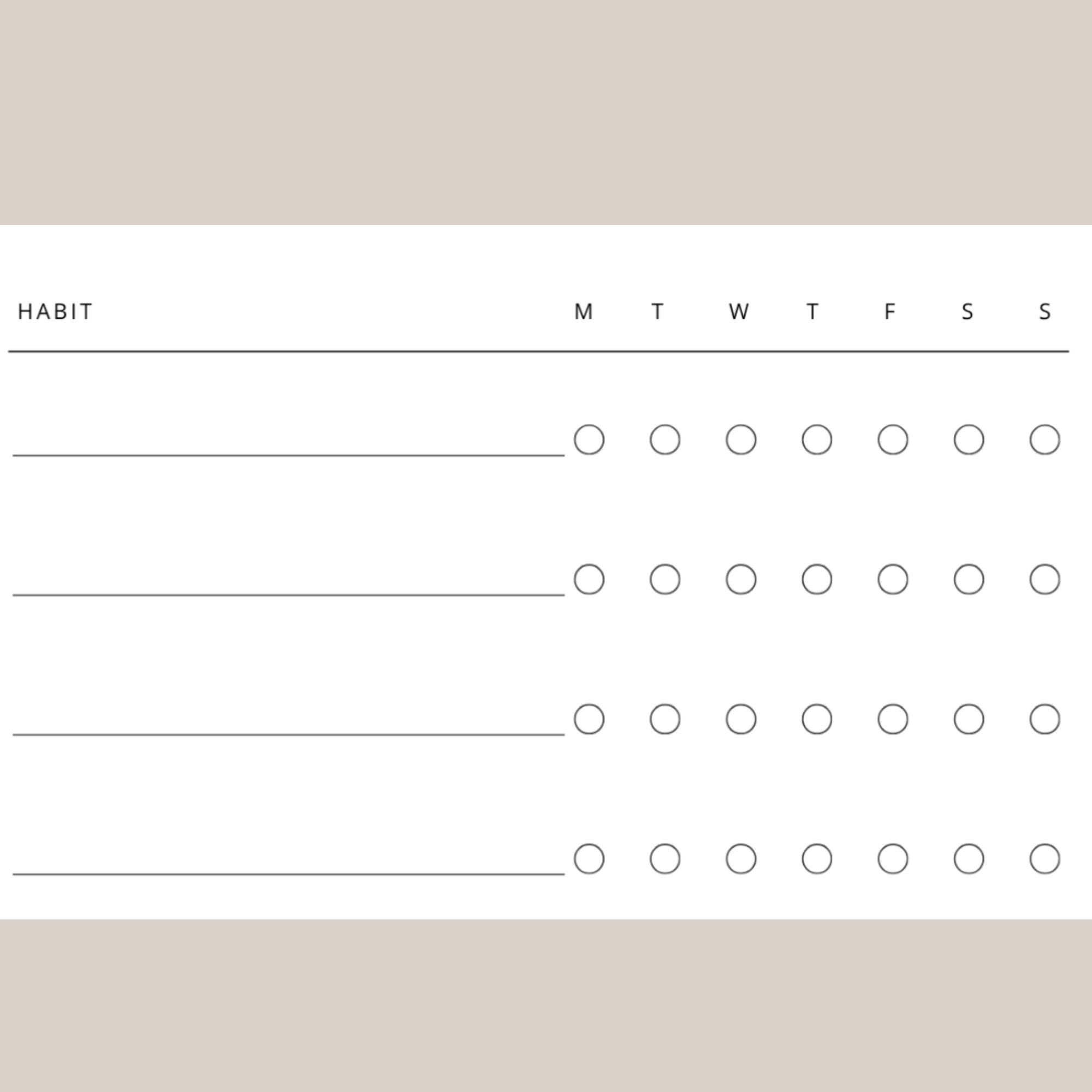 7 Day Routine Layout Weekly Habit Tracker, 7 Day Routine Log, Simple Checklist, Minimal ...