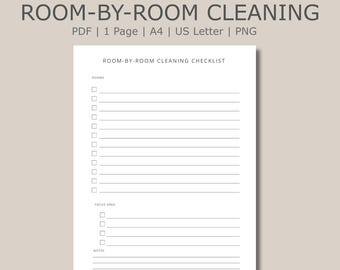 Room by Room Checklist Home Organization Task Planner Cleaning System