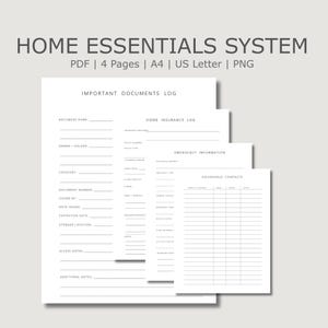 Home Emergency Binder, Important Documents & Contacts Organizer