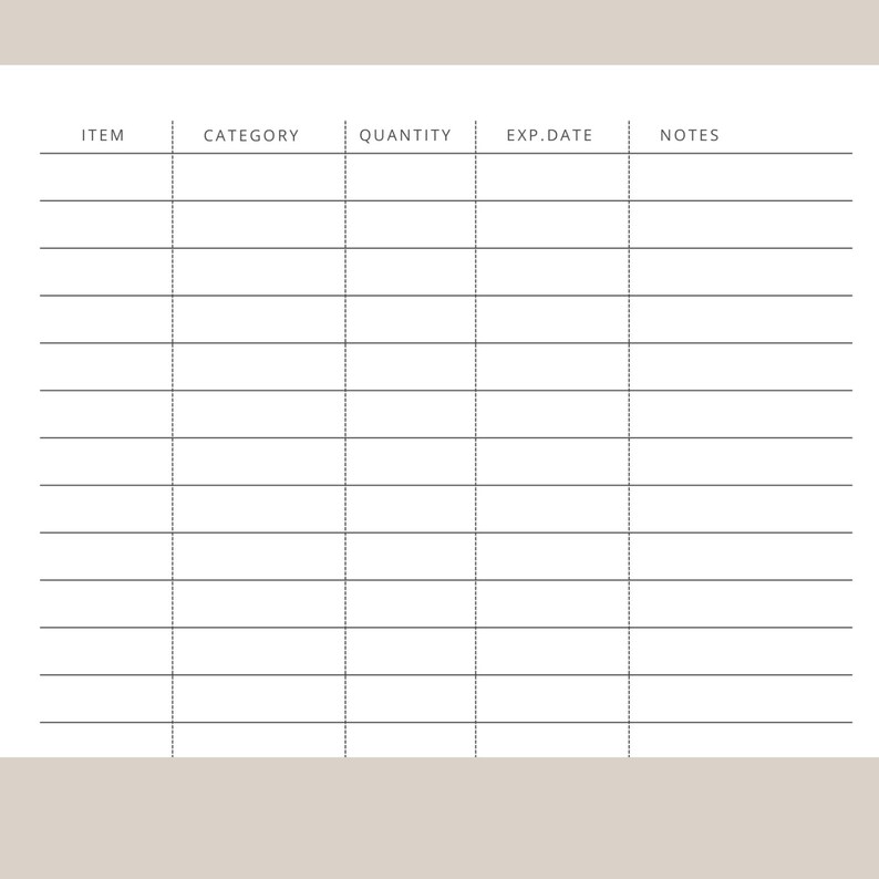Pantry Inventory Printable Expiration Tracker Food Storage Organizer ...