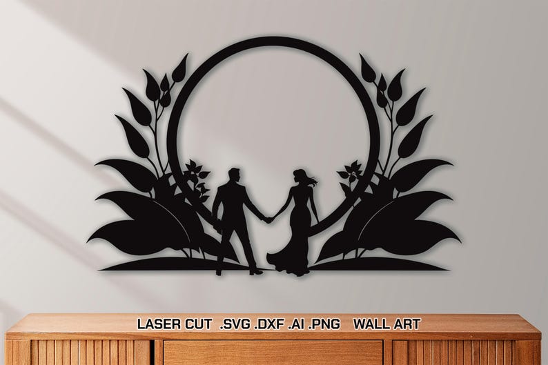 Romantic Vector Dxf Laser Cut Files : Romantic Couple SVG, DXF, Vector, Template, Lovers ...
