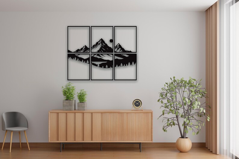 Laser Cut Files : Mountain Ridge SVG, DXF, Vector, Template, Pine ...