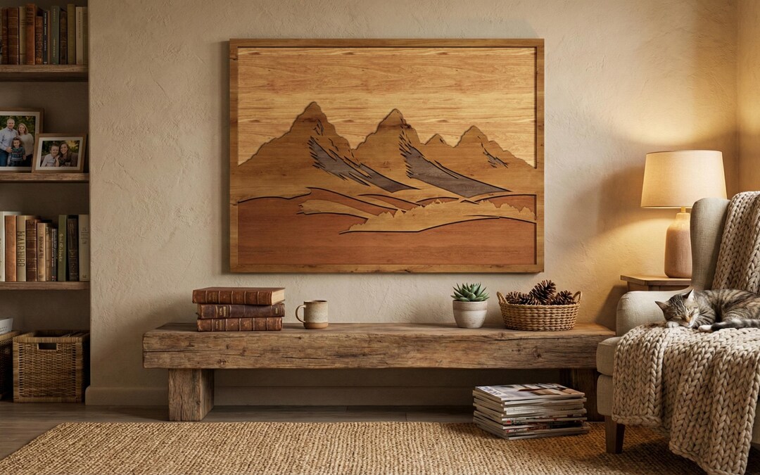 Rustic Ridge Svg Laser Cut Files : Layered Mountain Ridge SVG, DXF, Vector, Template ...