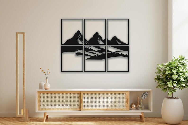 Rustic Ridge Svg Laser Cut Files : Mountain Ridge SVG, DXF, Vector, Template, Pine ...