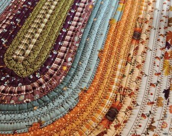 Handmade~Rustic Jelly Roll Rug 22"x46"