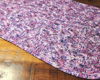 Handmade~Pink and Purple Jelly Roll Rug 16"x31.5"