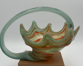 ウランガラス　スワン　キャンディディッシュ Vintage Westmoreland Red Carnival Glass Swan Nesting Dish and Lid
