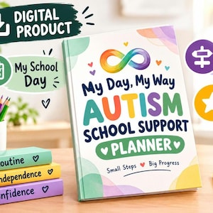 Skolstödsplanerare för autism | Visuellt schema och daglig rutin | Utskrivbar PDF