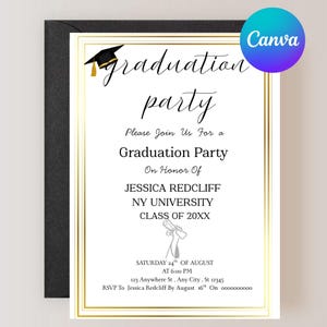 Graduation Party Invitation Template: Editable, Instant Download