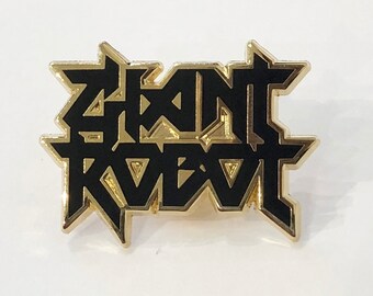 Giant Robot Heavy Metal stijl Emaille Pin - Metalen Logo Revers Pin 1 1/4" breed