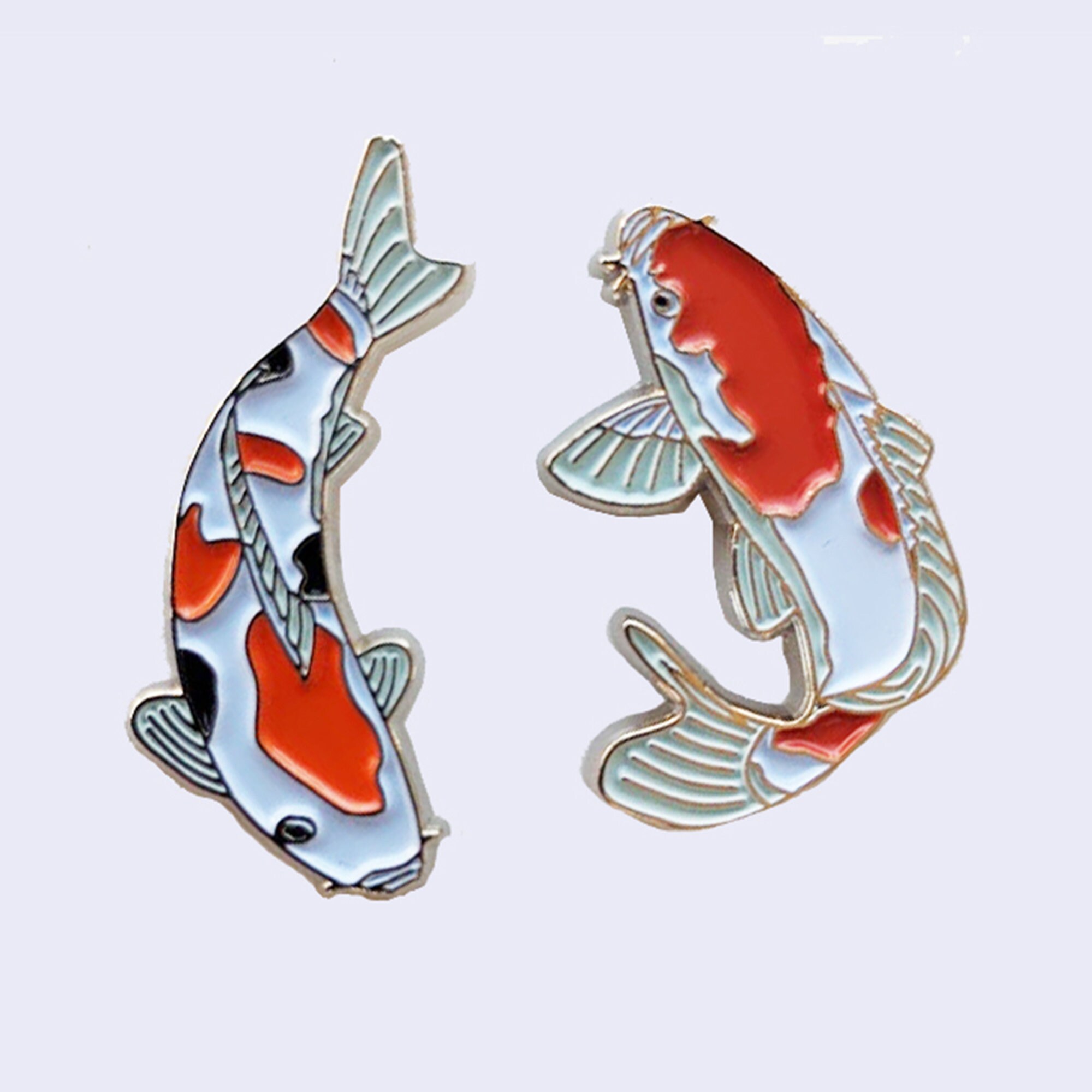 Koi - Japanese Fancy Carp - 2 Pin Enamel or Lapel Pin Set