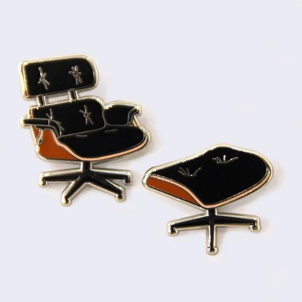 Eames Lounge Chair and Ottoman Enamel Pins