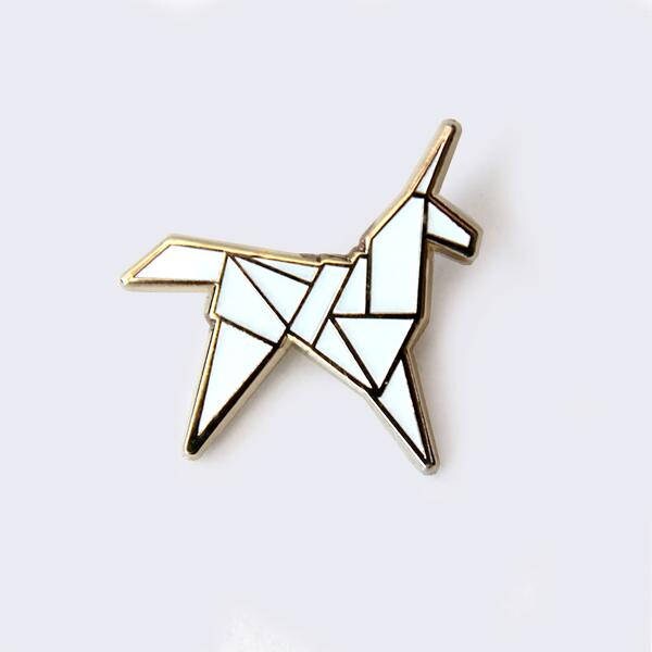 Origami Unicorn Enamel Pin Glow in the Dark - Japanese Culture Enamel…