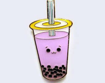 Boba Tea Bubble Tea Taro Flavor Enamel Pin - Azjatycka Kultura Popularna