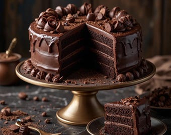 Best Recipe for Decadent Chocolate Ganache Cake | Instant PDF Download | Rich Elegant Chocolate Dessert | Celebration Cake