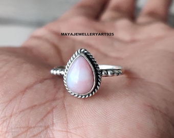 Handmade Pink Opal Ring: 925 Sterling Silver Wedding Jewelry - Etsy