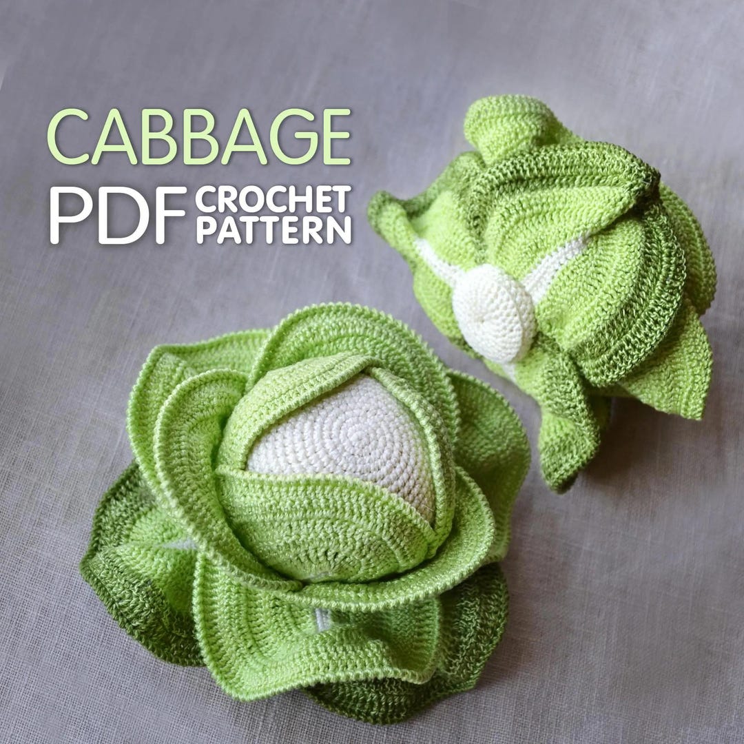 Cabbage Crochet Pattern PDF – Realistic Amigurumi Cabbage With Leaves ...
