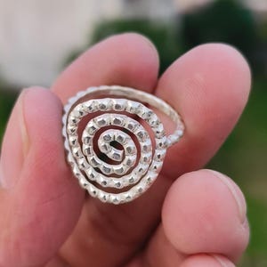 Sterling Silver Spiral Ring: Minimalist Swirl Design