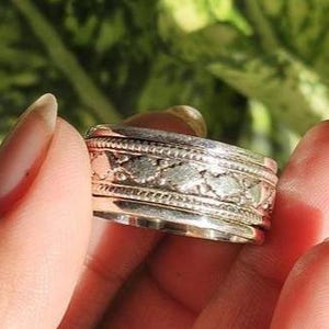 925 Sterling Silver Spinner Ring: Handmade Fidget Anxiety Band