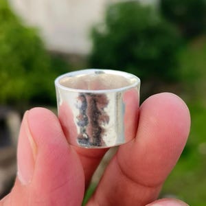 Hammered Sterling Silver Band Ring: Rustic Unisex Wedding Jewelry
