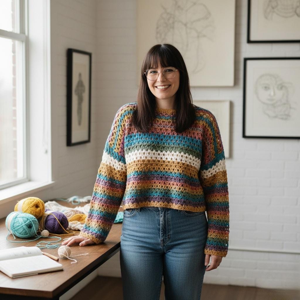 39 Cropped Sweater Crochet Patterns: Upgrade Your Wardrobe Handmade Style 18 Colorwork Cropped Sweater Pattern Multi Stitch Mesh