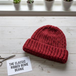 Ribbed Beanie Crochet Pattern | Unisex Winter Hat (Digital PDF pattern