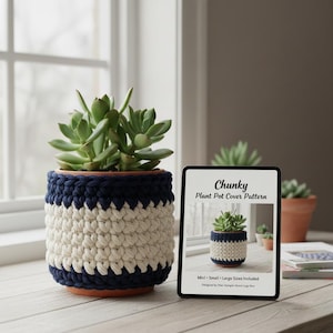 Crochet Plant Pot Cover Pattern | Handmade Planter Cover PDF | Cozy Crochet Planter Cover for Small Pots | Unique Plant Lover Crochet PDF