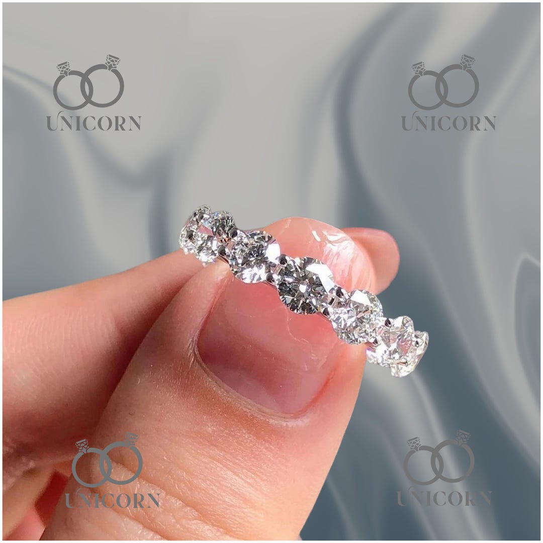 Custom Moissanite Engagement Ring, Lab Grown Diamond Ring, White Gold ...