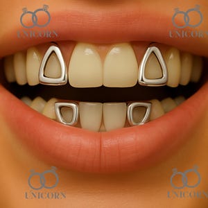 Open Face Window Grillz 10K Gold, 14K Gold, 18k Gold Dental Gold & Sterling Silver Custom Made Grillz-Handmade Hip Hop Teeth Jewelry
