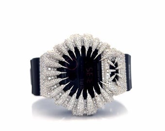 Iced Out Moissanit Bezel für G-Shock DW6900 - 925 Sterling Silber