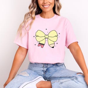 Coquette Teacher  Tshirt, Coquette Pencil Bow T-Shirt, Trendy Back to School , Appreciation Gift, Elementary Teacher Gift