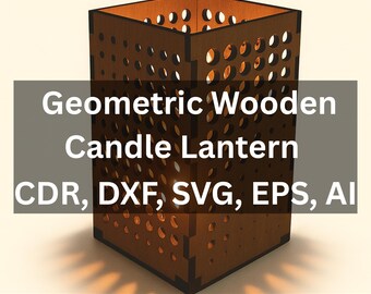 Geometric Wooden Candle Lantern File
