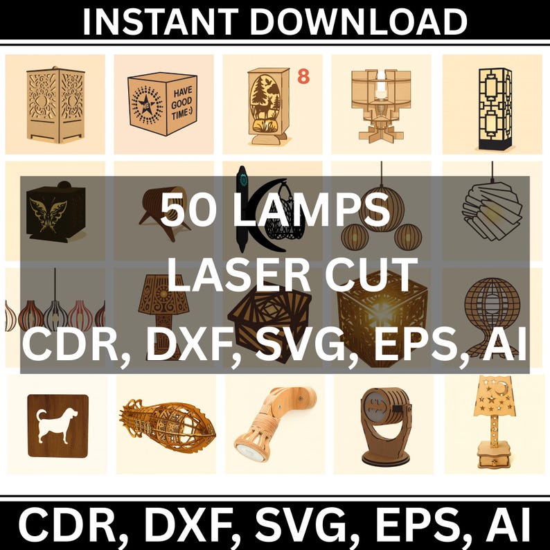 Light Design Dxf Wooden Lighting Bundle | Laser Cut Pendant, Table, Wall & Floor Designs ...