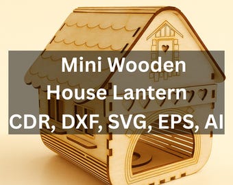Mini wooden house lantern