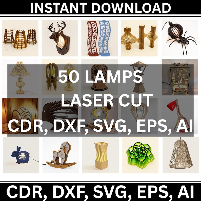 Wooden Lamp Designs Bundle for CNC - Etsy