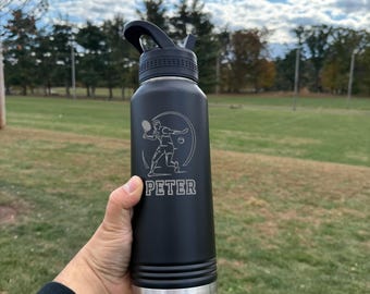 Personalized Tennis 32oz Water Bottle • Custom Name Christmas Gift • Player Team Bottle • Tennis Coach Gift • BPA Free Holiday Hydration Set