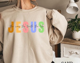 Jesus, vägen, sanningen, livströja: Kristen bibelvers, kvinnors religiösa tro