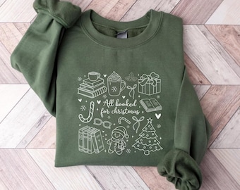 Weihnachtsbuchbaum Sweatshirt, Buchliebhaber