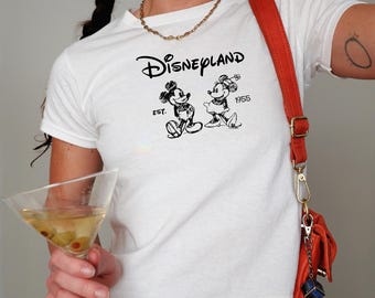 Vintage Disneyland Mickey & Minnie baby-T-shirt: jaren 90-stijl