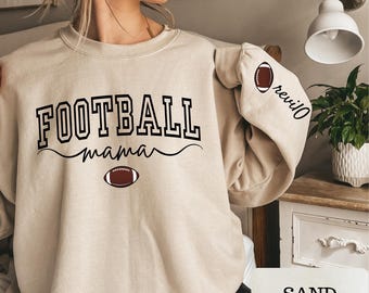 Sudadera de mamá futbolera: Camiseta personalizada con nombre para niños, ideal para el día del partido