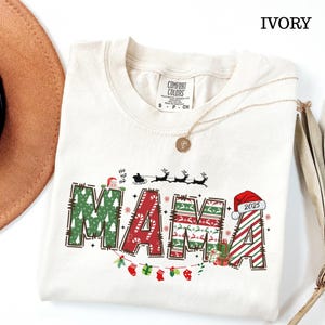 Comfort Colors Christmas Mama Shirt, Retro Holiday Tee