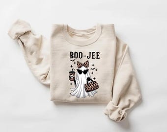 Boo-Jee Leopard Ghost Sweatshirt: Funny Girly Halloween Tee